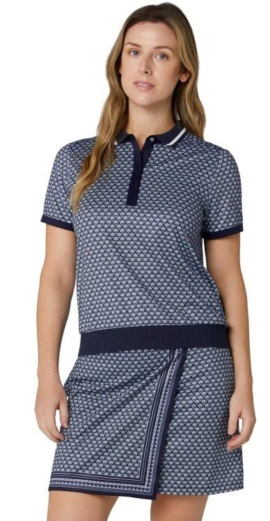 Callaway Scarf Geo Printed women's polo, peacoat