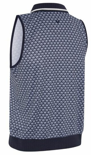Callaway Scarf Geo Printed Sleeveless women's polo, peacoat