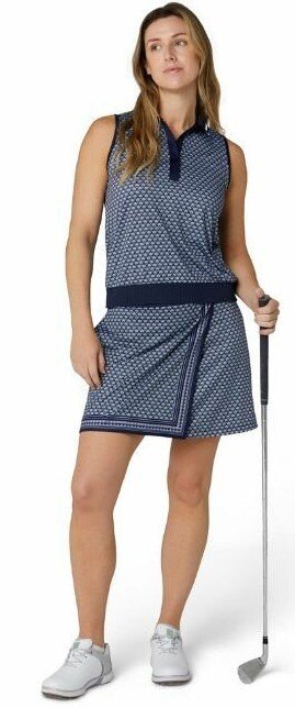 Callaway Scarf Geo Printed Sleeveless women's polo, peacoat