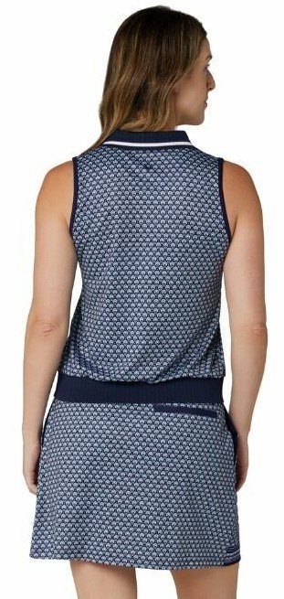 Callaway Scarf Geo Printed Sleeveless women's polo, peacoat