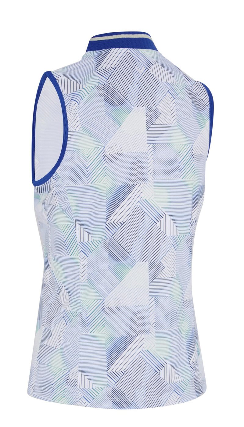 Callaway Sleeveless Rib Collar 1/4 Zip women's polo, brilliant white
