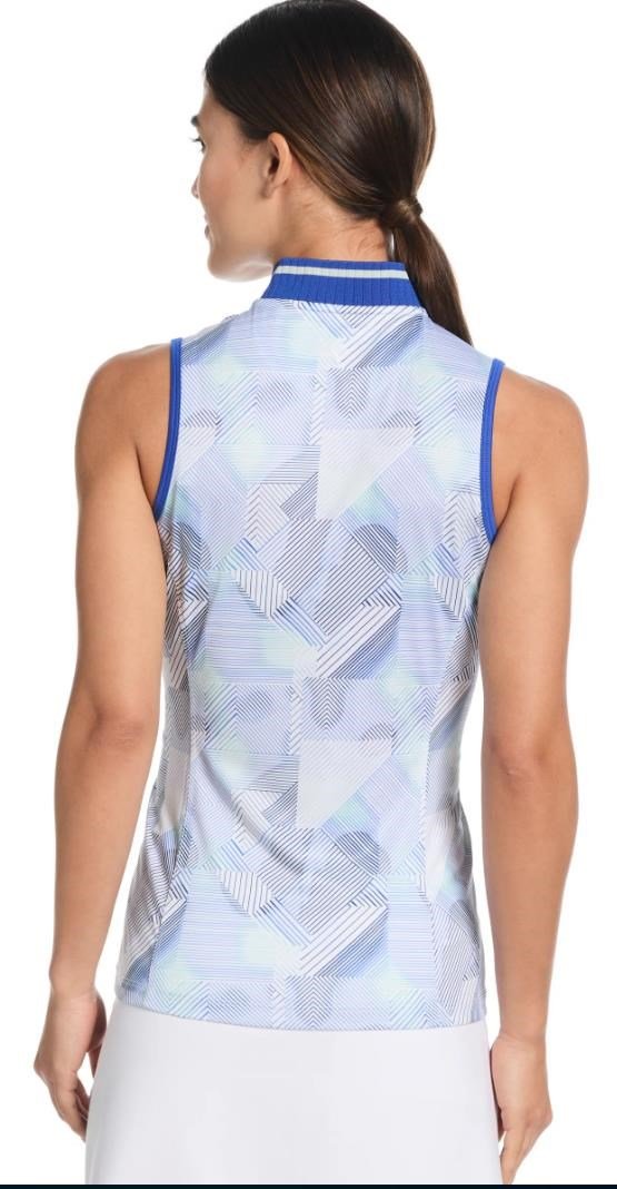Callaway Sleeveless Rib Collar 1/4 Zip women's polo, brilliant white
