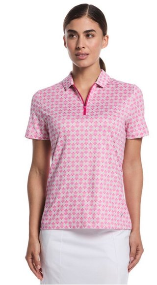 Callaway Deco Geo Print women's polo, fuchsia purple