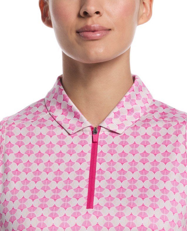 Callaway Deco Geo Print women's polo, fuchsia purple