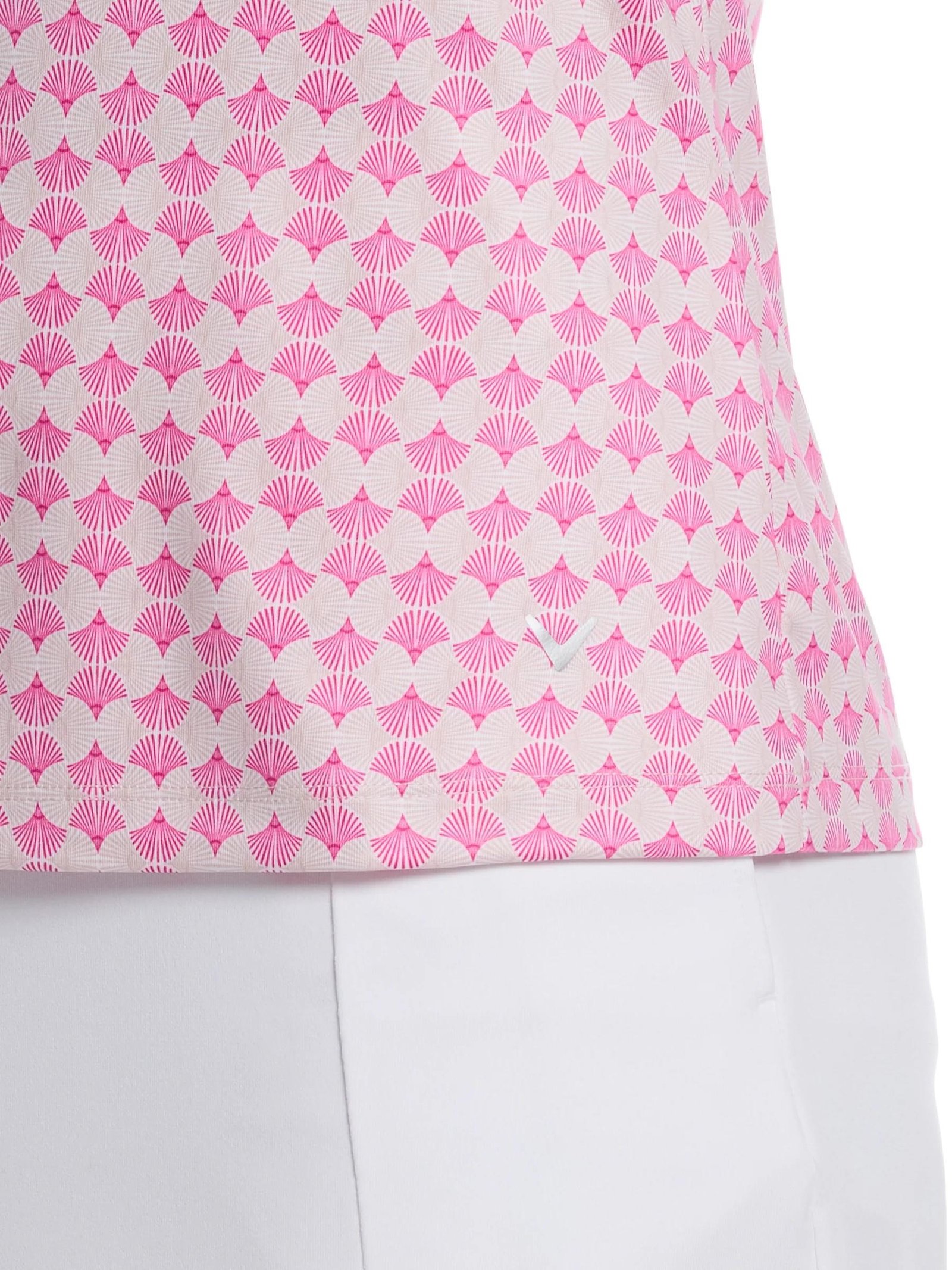 Callaway Deco Geo Print Sleeveless women's polo, fuchsia purple