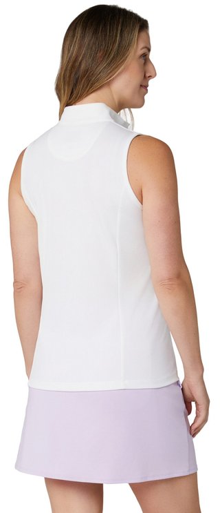 Callaway Rib Play Sleeveless women's polo, brilliant white