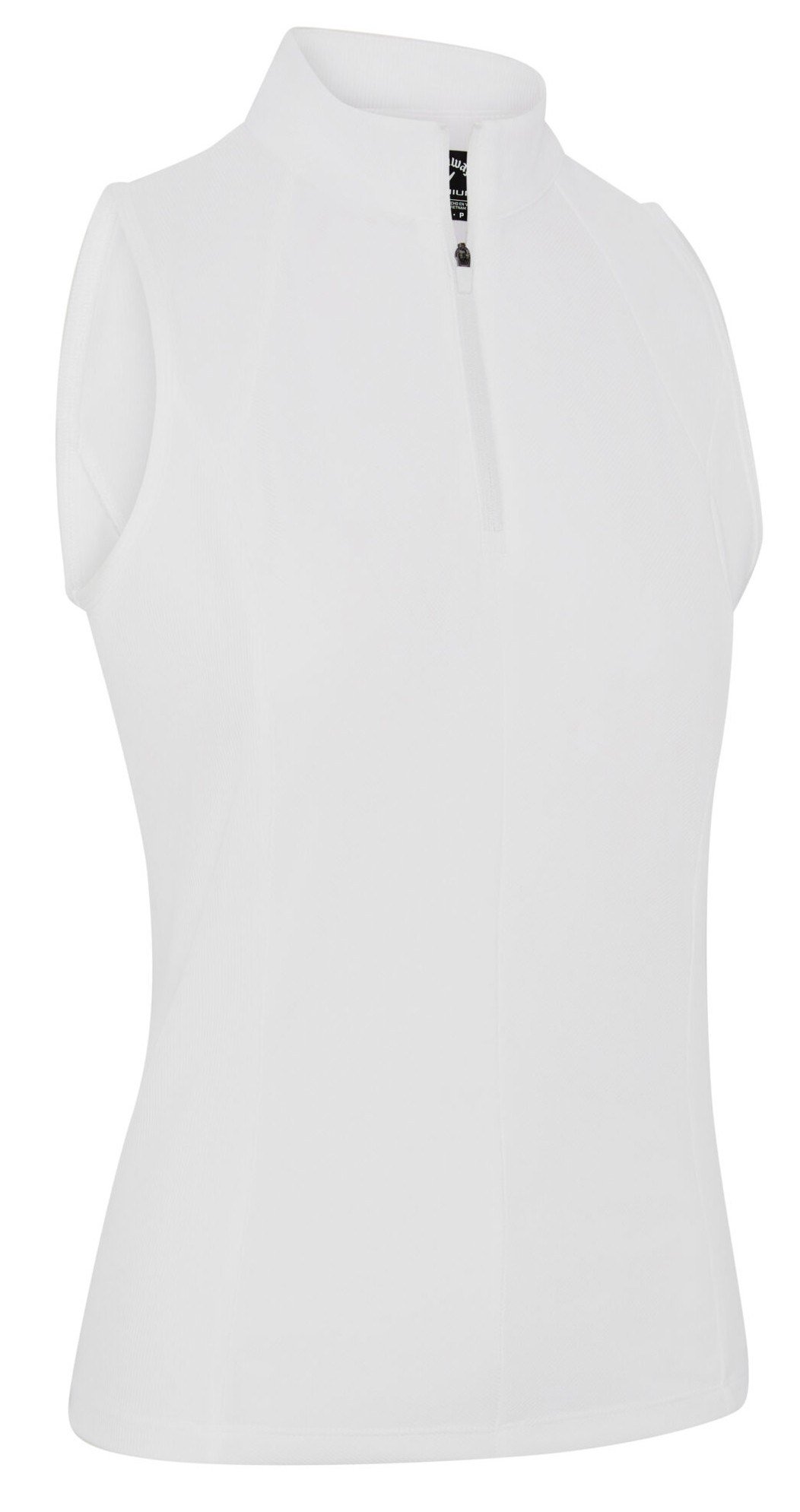 Callaway Rib Play Sleeveless women's polo, brilliant white