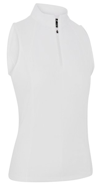 Callaway Rib Play Sleeveless women's polo, brilliant white
