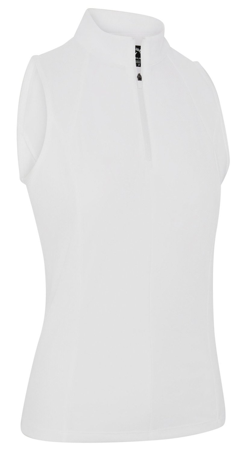 Callaway Rib Play Sleeveless women's polo, brilliant white
