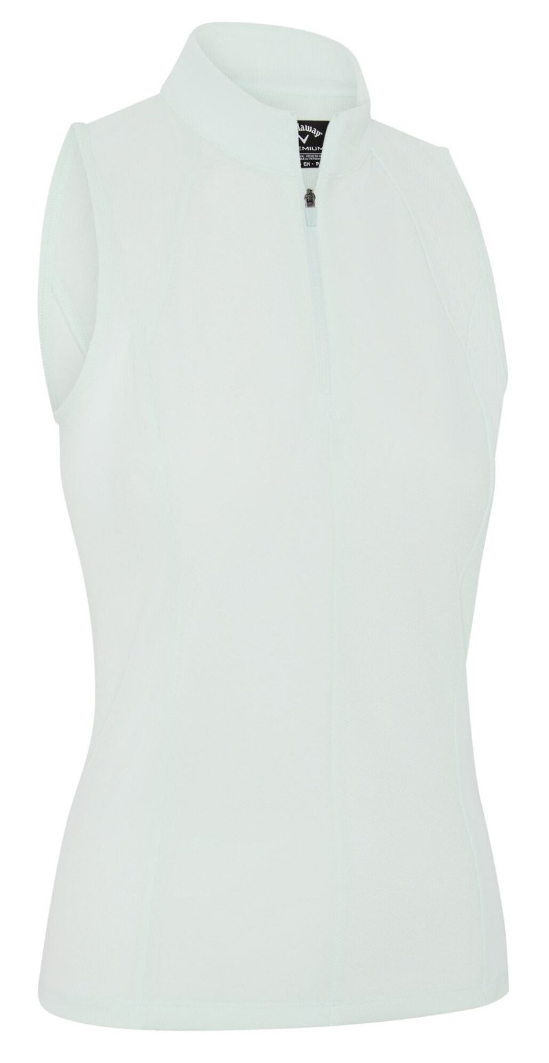 Callaway Rib Play Sleeveless women's polo, salt air
