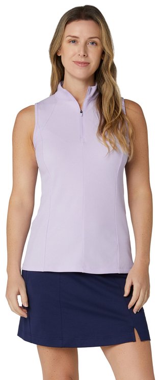 Callaway Rib Play Sleeveless women's polo, pastel lilac