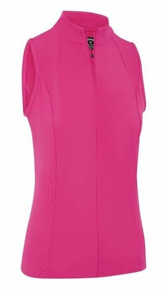Callaway Rib Play Sleeveless women's polo, fuchsia purple