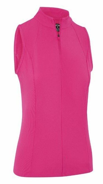 Callaway Rib Play Sleeveless women's polo, fuchsia purple