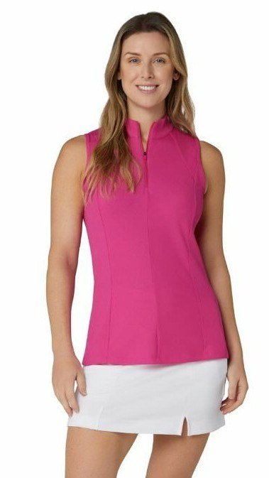 Callaway Rib Play Sleeveless women's polo, fuchsia purple