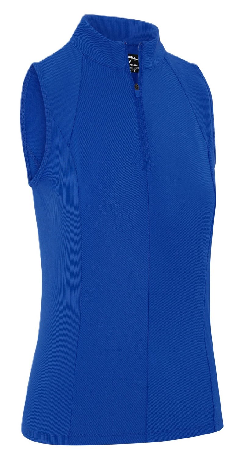 Callaway Rib Play Sleeveless women's polo, blue tattoo