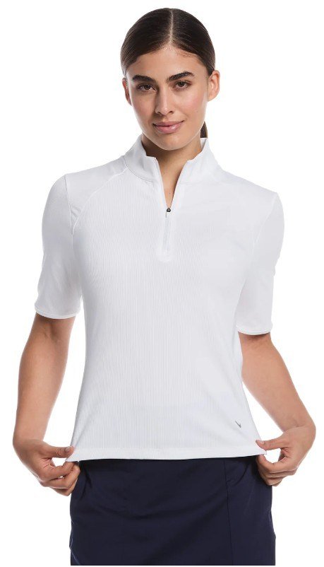 Callaway Rib Play women's polo, brilliant white