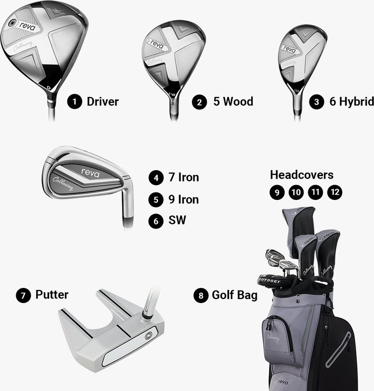 Callaway Reva 8PC Black women's golf set, graphite