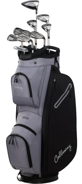 Callaway REVA 11PC Black ladies golf set 2026, graphite, LRH, Long +1" + cart bag