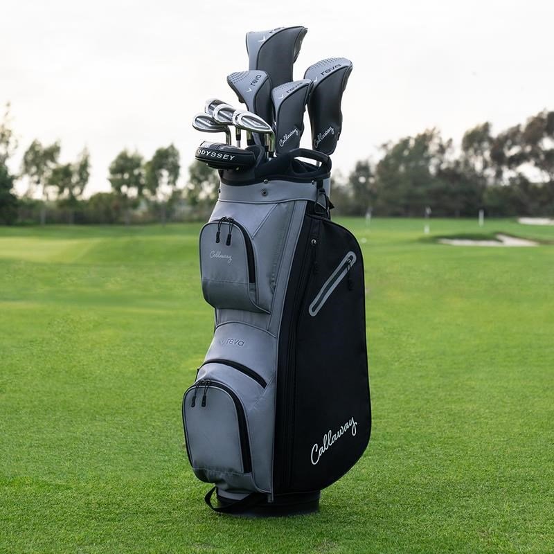 Callaway REVA 11PC Black ladies golf set 2026, graphite, LRH, Long +1" + cart bag