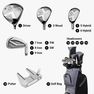 Callaway REVA 11PC Black ladies golf set 2026, graphite, LRH, Long +1" + cart bag