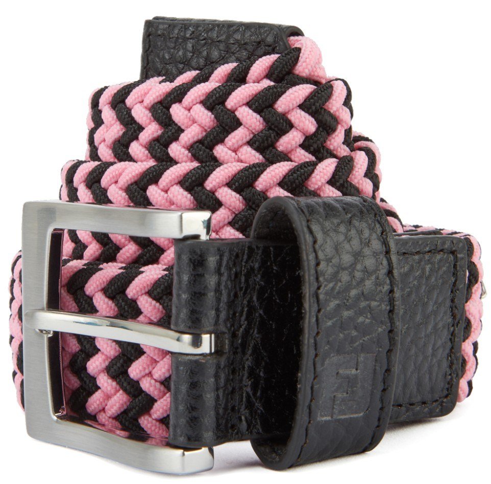 FootJoy Braided unisex belt, black/pink pop