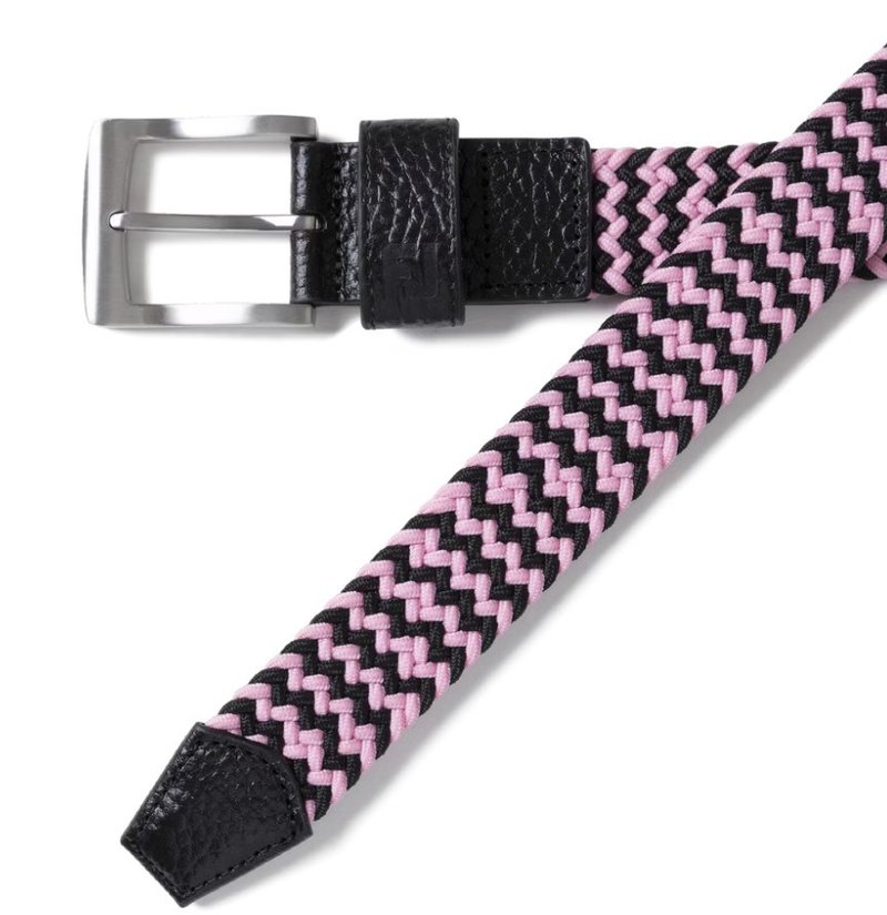 FootJoy Braided unisex belt, black/pink pop