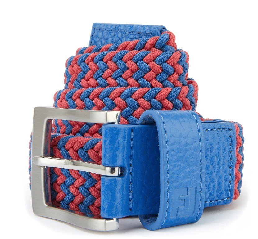 FootJoy Braided unisex belt, coastal blue/nantucket red