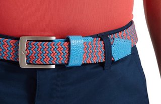 FootJoy Braided unisex belt, coastal blue/nantucket red