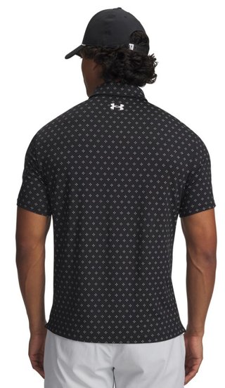 Under Armour Playoff 3.0 Printed men's polo, black/white