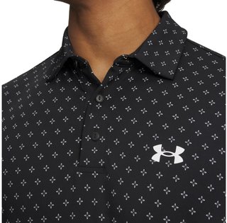 Under Armour Playoff 3.0 Printed men's polo, black/white