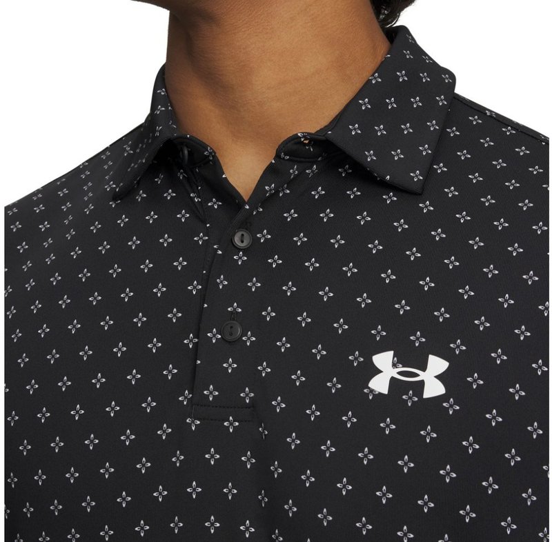 Under Armour Playoff 3.0 Printed men's polo, black/white