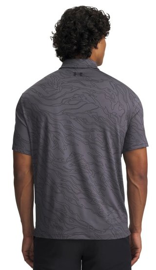 Under Armour Playoff 3.0 Printed men's polo, castlerock/black