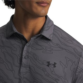 Under Armour Playoff 3.0 Printed men's polo, castlerock/black