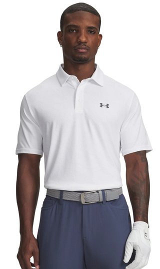 Under Armour Playoff 3.0 Printed men's polo, white/distant grey