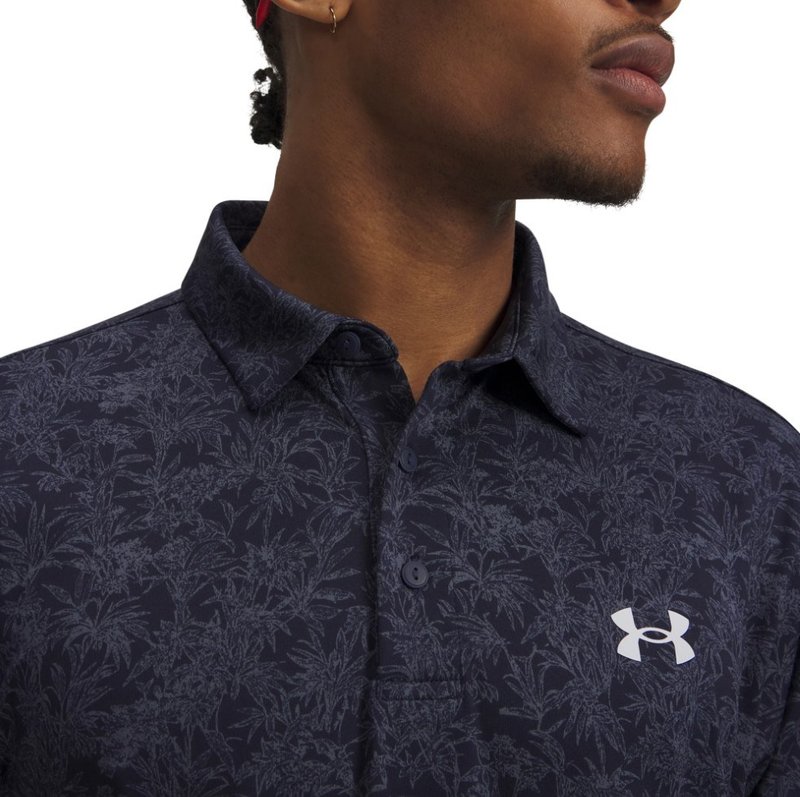 Under Armour Playoff 3.0 Printed men's polo, midnight navy/white