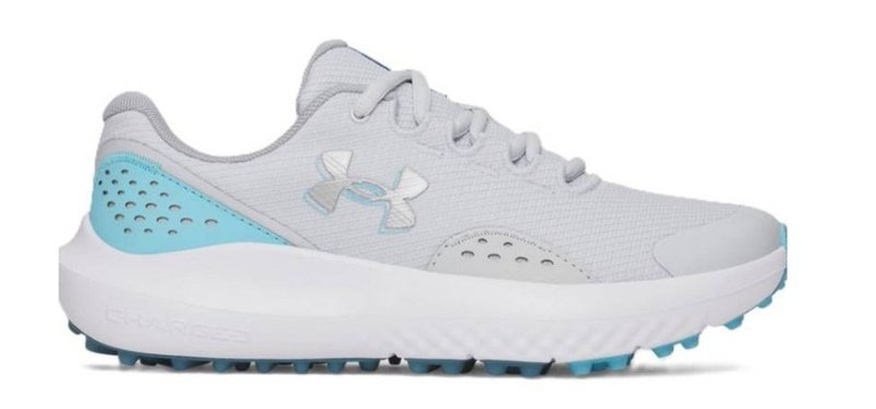 Under Armour Surge Golf junior golf shoes, halo grey/fresco blue