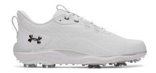 Under Armour Drive Pro Clone mens golf shoes, white/metallic gunmetal