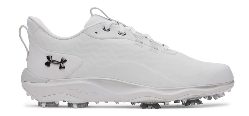 Under Armour Drive Pro Clone mens golf shoes, white/metallic gunmetal