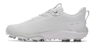 Under Armour Drive Pro Clone mens golf shoes, white/metallic gunmetal
