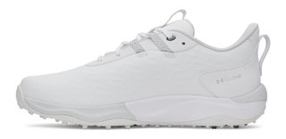 Under Armour Drive Pro Clone Spikeless mens golf shoes, white/metallic gunmetal
