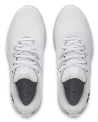 Under Armour Drive Pro Clone Spikeless mens golf shoes, white/metallic gunmetal