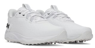 Under Armour Drive Pro Clone Spikeless mens golf shoes, white/metallic gunmetal