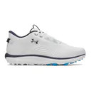 Under Armour Drive Fade 2 Spikeless mens golf shoes, white/metallic silver