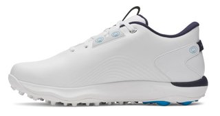 Under Armour Drive Fade 2 Spikeless mens golf shoes, white/metallic silver
