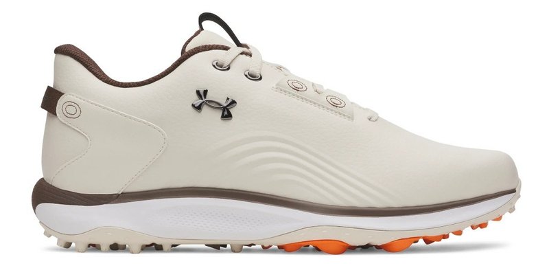 Under Armour Drive Fade 2 Spikeless mens golf shoes, stone/metallic silver