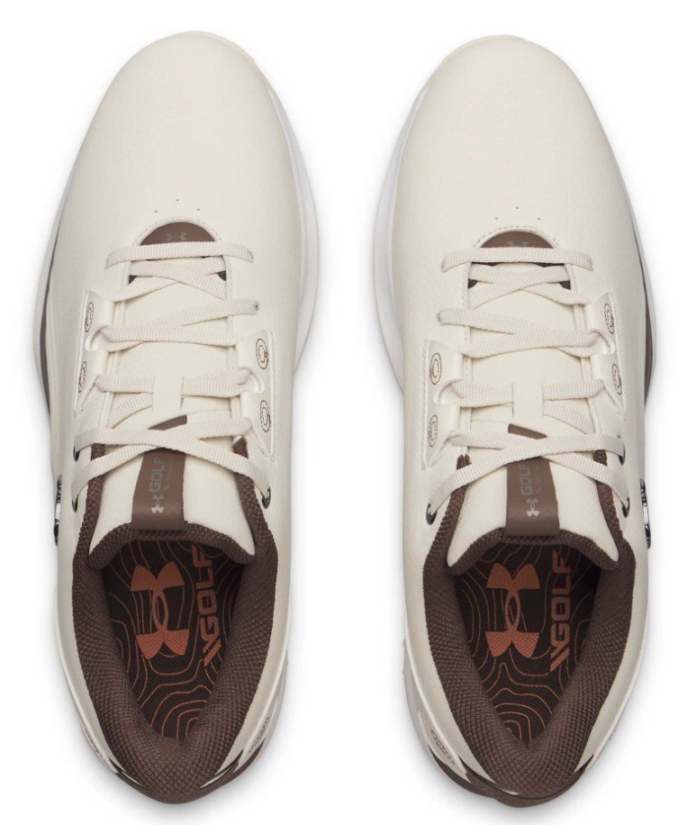 Under Armour Drive Fade 2 Spikeless mens golf shoes, stone/metallic silver