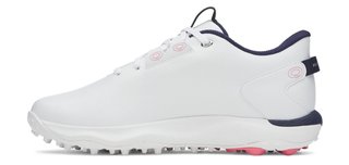 Under Armour Drive Fade 2 Spikeless ladies golf shoes, white/metallic silver