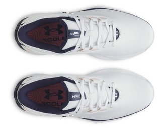Under Armour Drive Fade 2 Spikeless ladies golf shoes, white/metallic silver