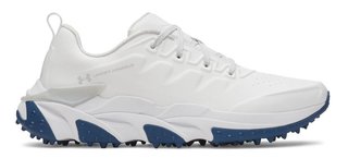Under Armour Halo Tour Spikeless mens golf shoes, white/metallic silver