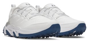 Under Armour Halo Tour Spikeless mens golf shoes, white/metallic silver